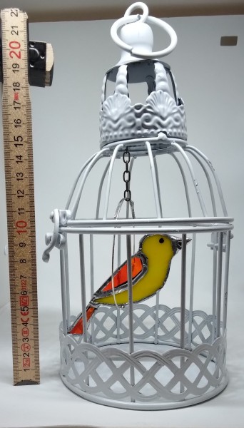 Vogelkäfig mit gelben Vogel